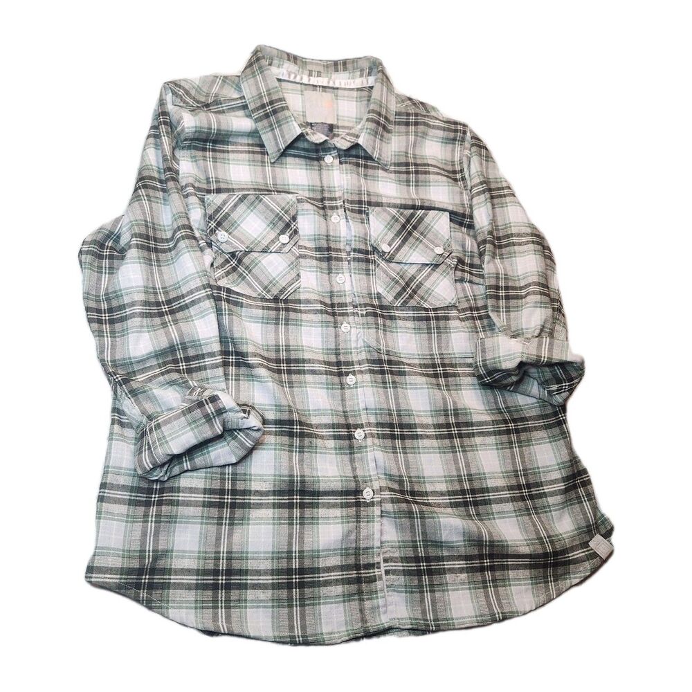5.11 Tactical Shirt Womens XL Black Plaid Flannel Button Up Long Sleeves